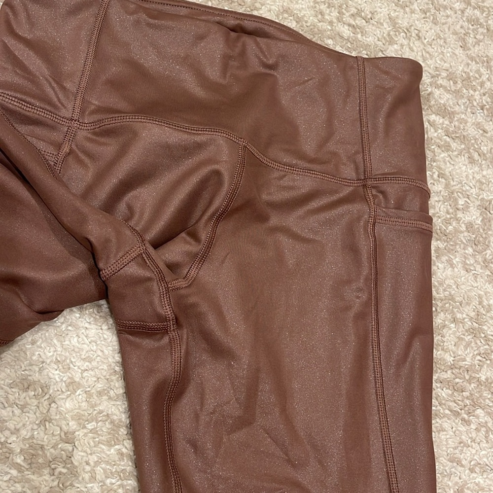 Athleta INCLINATION SHIMMER MOTO TIGHT in DUSTY ROSE, SIZE S - Picture 5 of 10